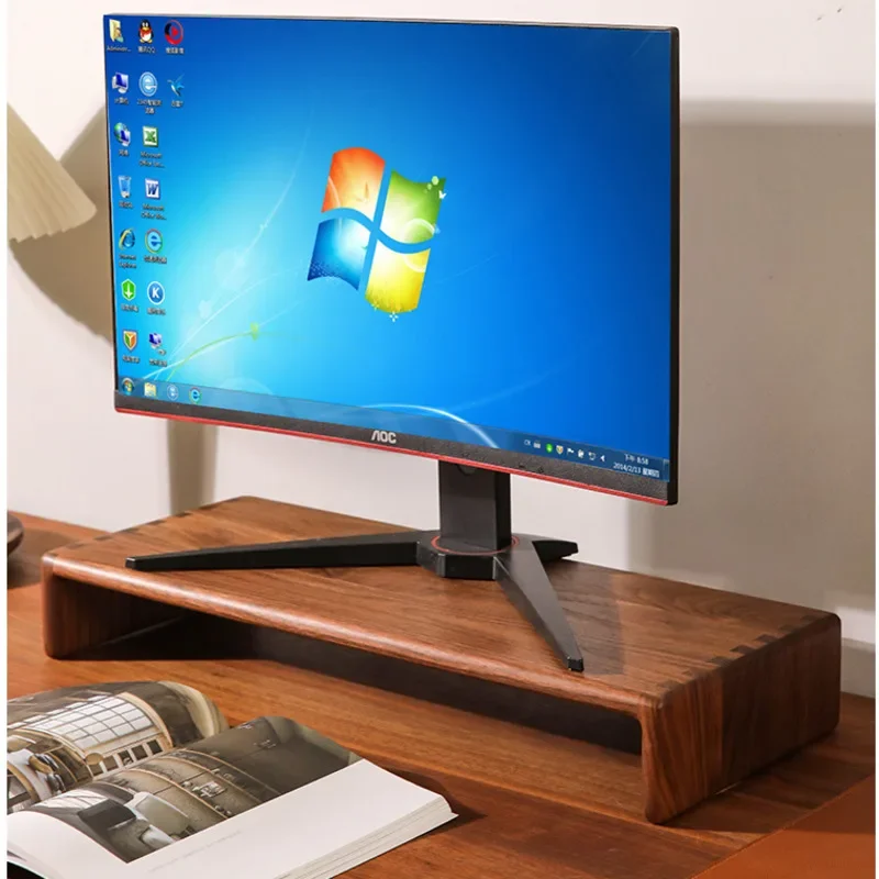 Black Walnut Notebook Rack Desk Height Increasing Laptop Holder Multifunctional Monitor Stand Sturdy And Stable Desk Organizer