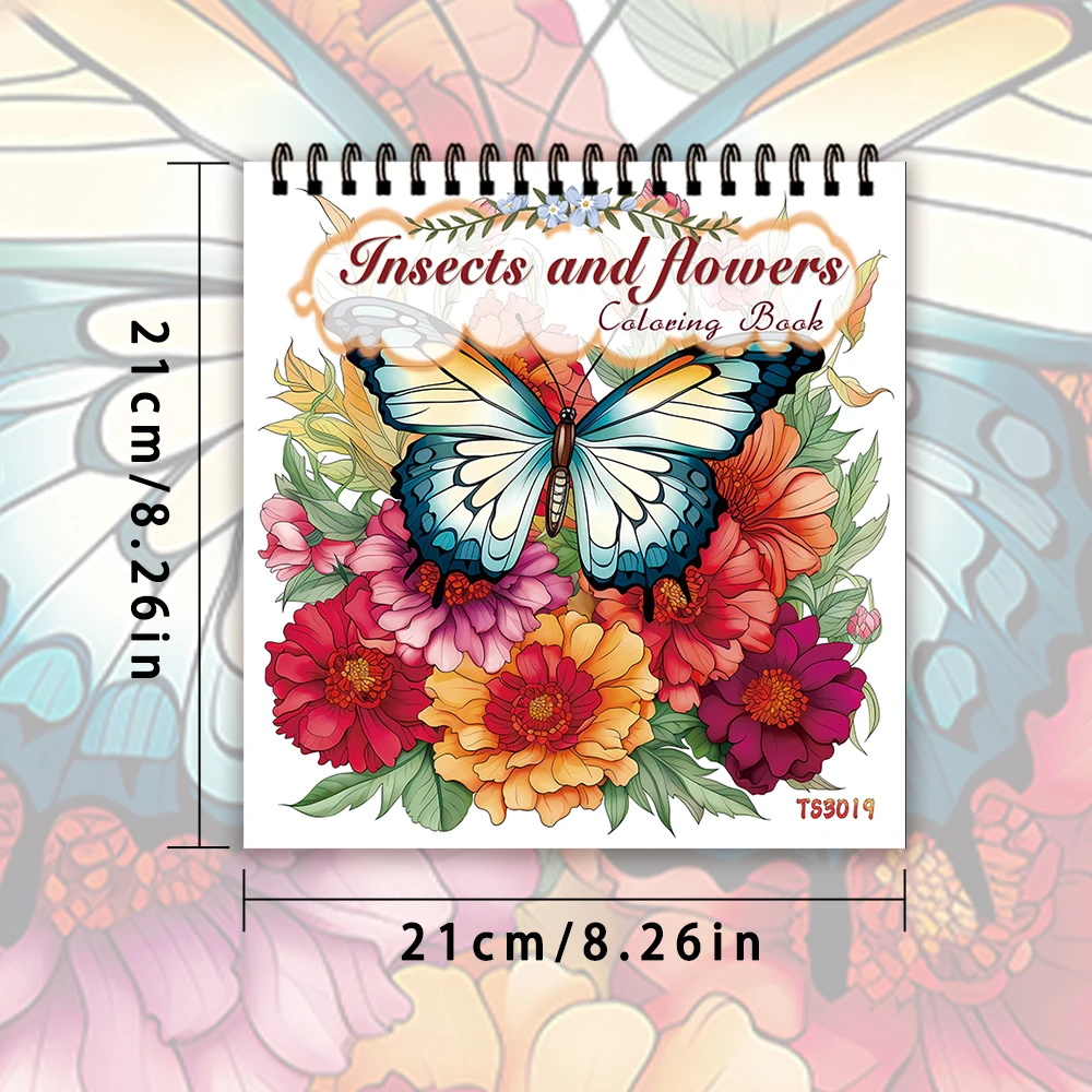 Adult coloring book - 30 Sheets  Women's spiral coloring book, 8.3x 8.3 inches, drawing book, birthday gift, holiday party gift image 6