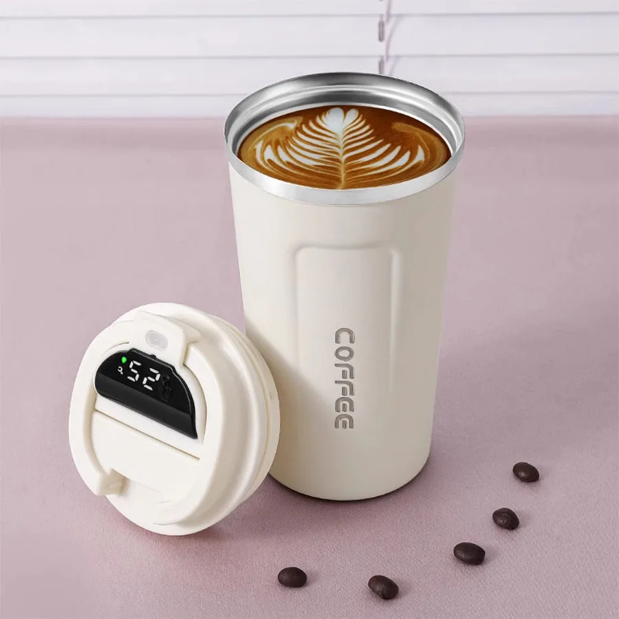 Intelligent Temperature Display Thermal Mug 304 Stainless Steel Thermos Bottle Long-lasting Heat Preservation Cute Water Bottle