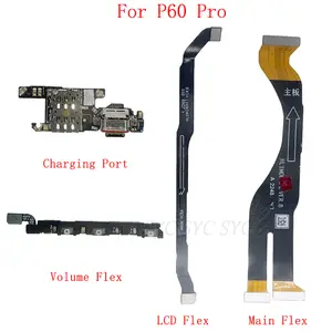 Bilashmart USB Charging Connector Volume Side Flex Cable P60 Pro Mainboard LCD Flex Cable Repair Parts