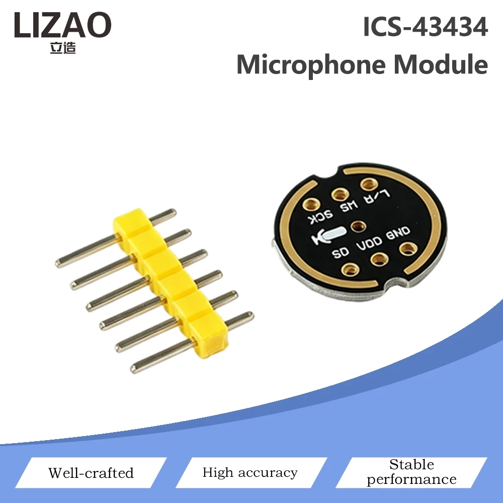 ICS-43434 MEMS Microphone Module I2S Digital Output Omnidirectional Microphone Sensor Board For Arduino Audio Collection DIY