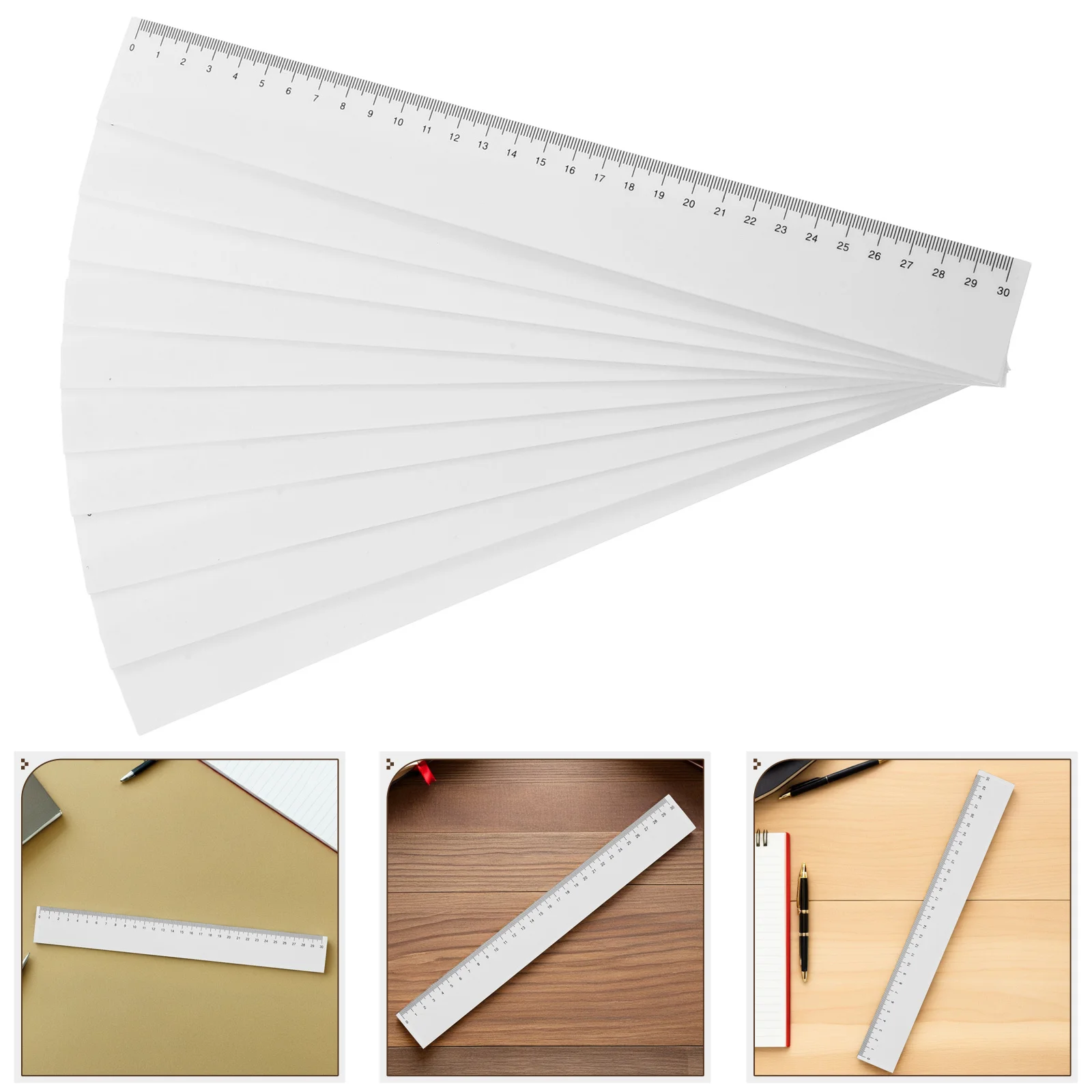 10pcs Plastic Straight Ruler Lightweight Transparent Measuring Tool For Math Geometry Drafting School Office Use Mini Ruler Set