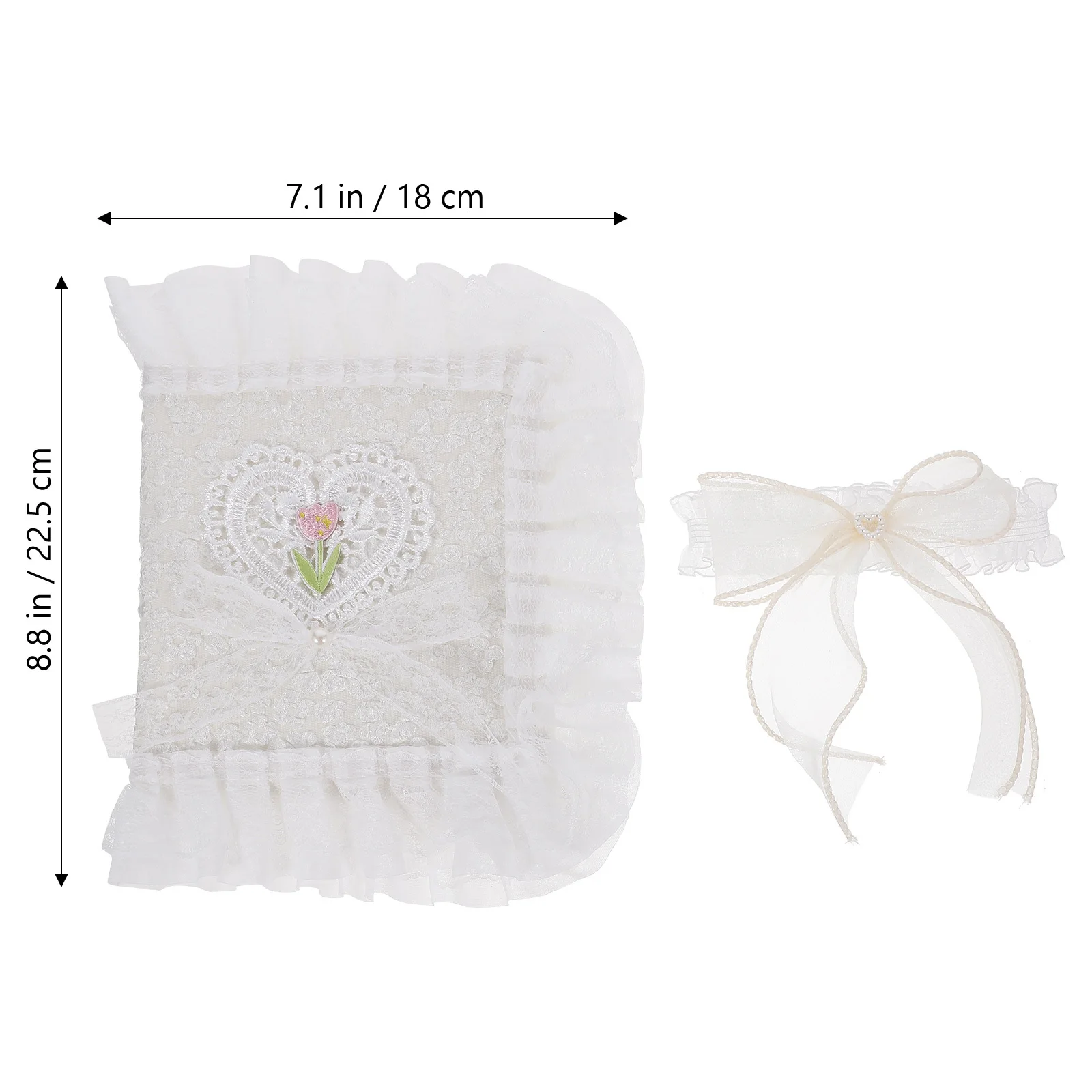 Cover Protective Sleeve Hand-made Lace Decorative Book Clothes Covers White Polyester Notebook With Strap For Students Stylish