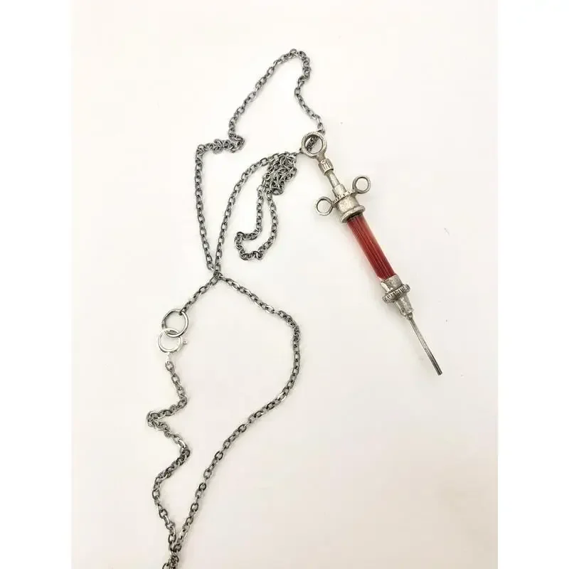 مجوهرات حقنة كلاسيكية من الفضة والزجاج - أقراط ومعلقات للمريض الإنجليزي الأصلي