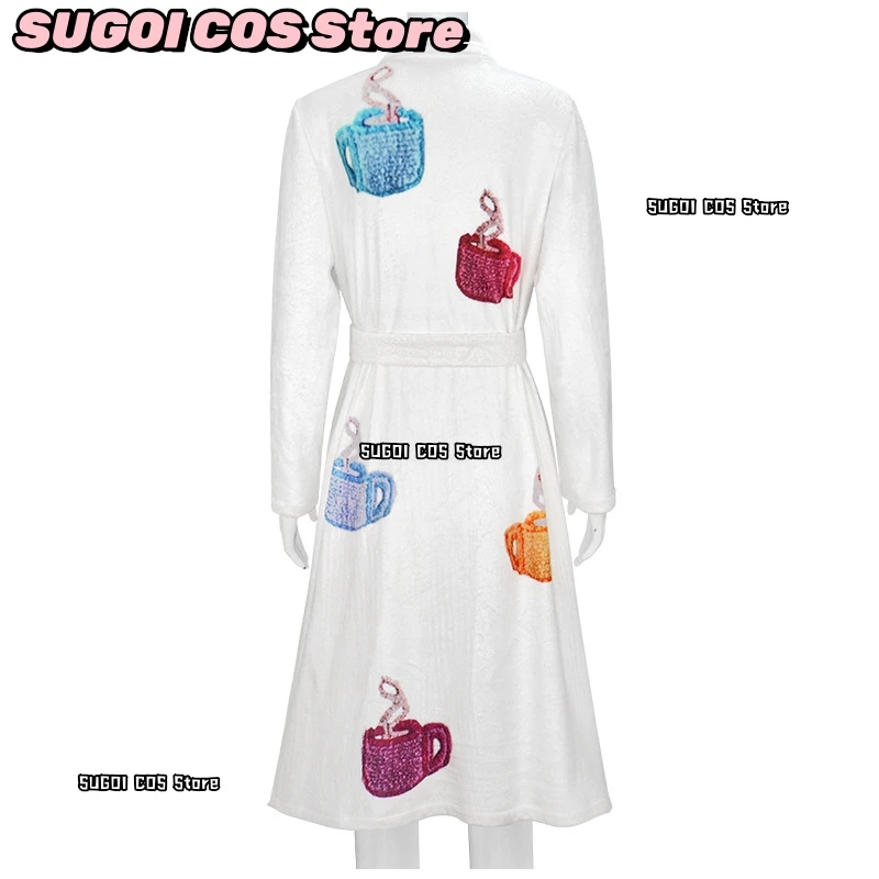 Fight Movie Club Fantasia The Narrator Cosplay Costume Solid Color Lapel Bathrobe Long-Sleeved Robe Homewear Role-play Suit