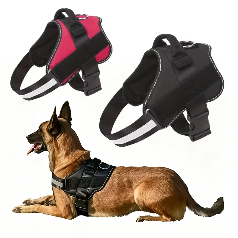 No Pull Dog Harness - Coleira Peitoral Refletiva de Nylon Anti-Puxão