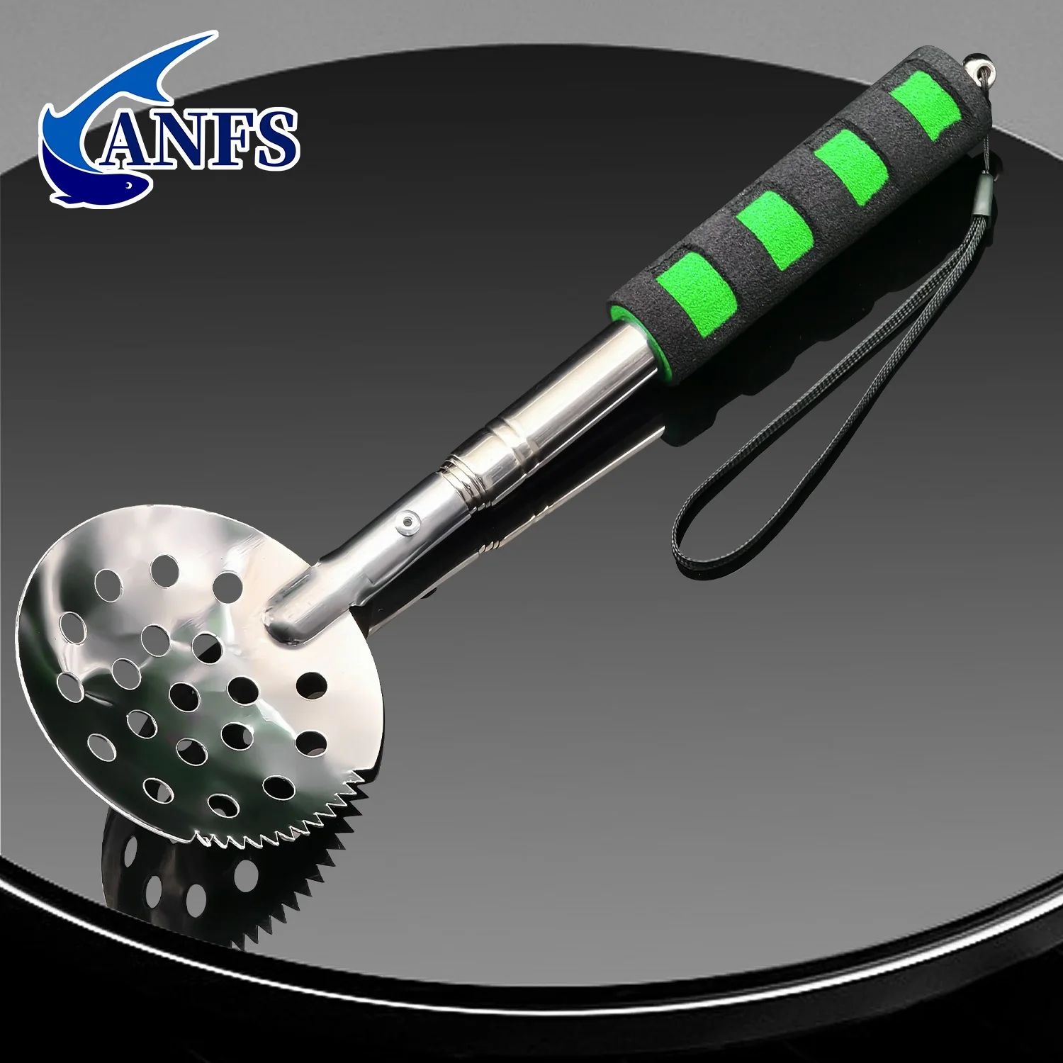 ANFS قابل للسحب الجليد الصيد مقشدة مغرفة الشتاء الجليد الصيد مغرفة مع مقبض طويل-مثالية الجليد معدات صيد الأسماك للصياد