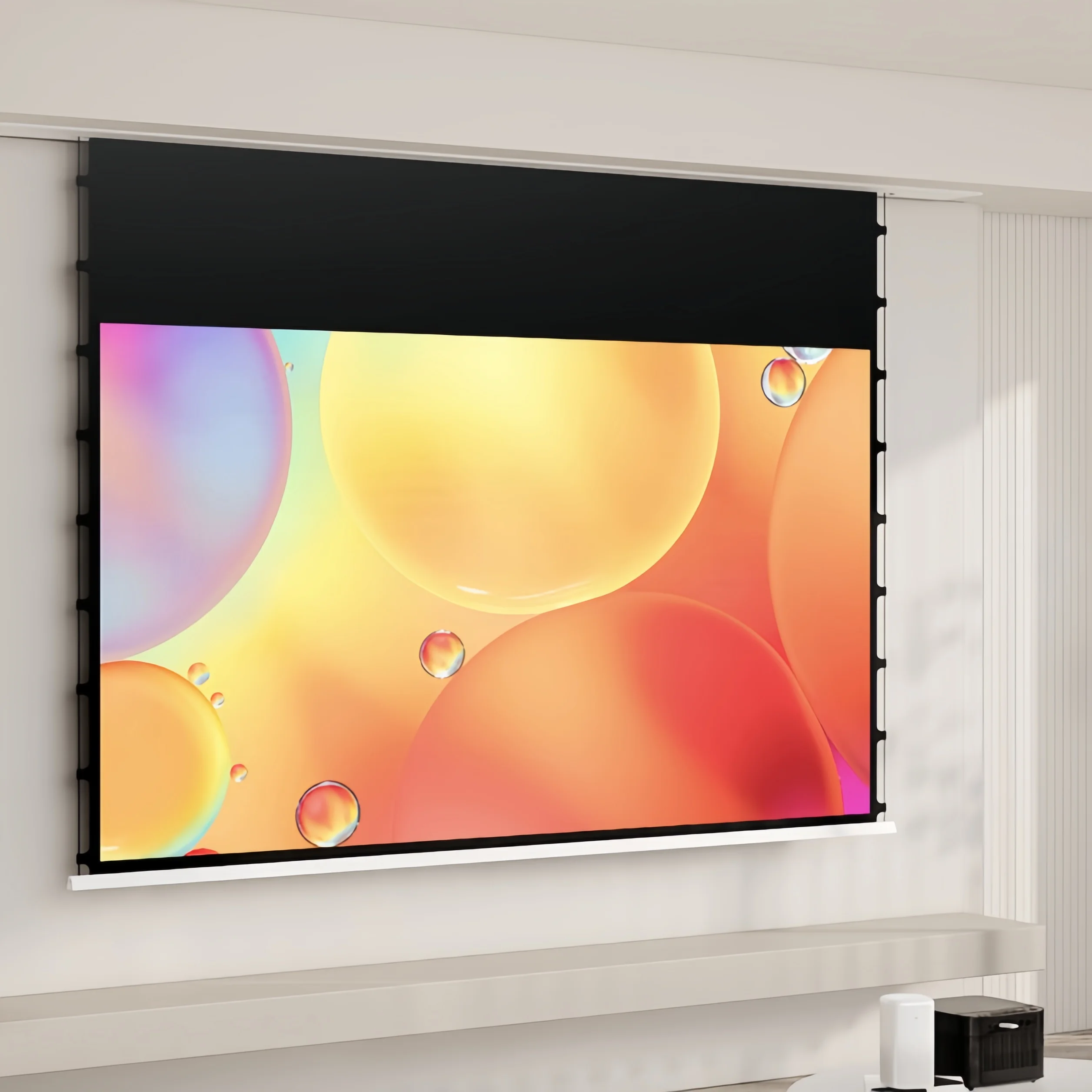 Mivision 84-150 Inch Ceiling Hidden Motorized Tab-tensioned Screen 4K Acoustically Transparent Material