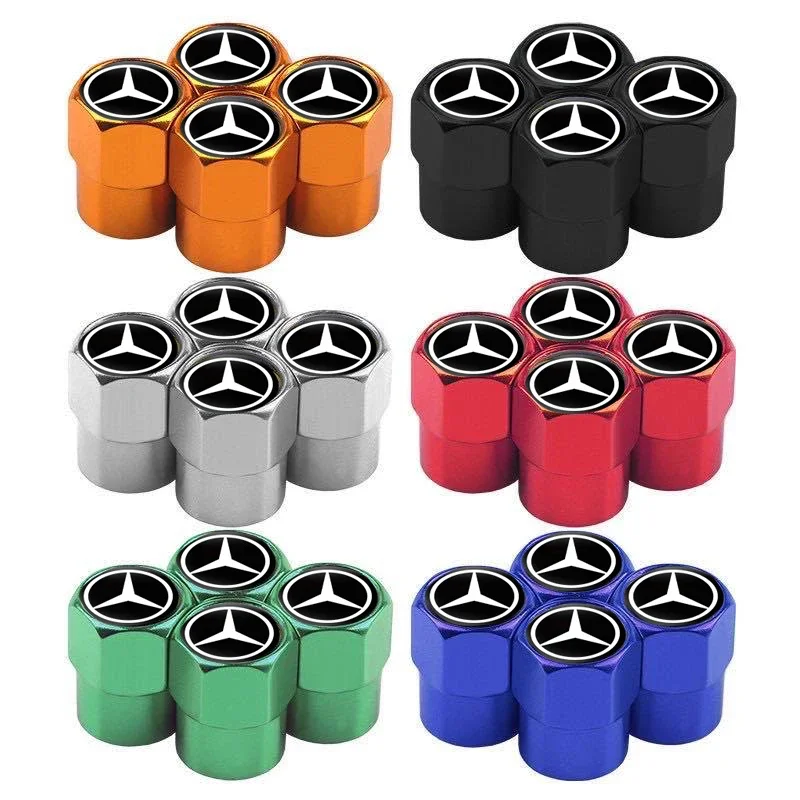 Mercedes Benz Car Tire Valve caps Emblem metal Cap Case For B/C/E/S Class A Class C200L GLC GLE CLA accessories Car Styling