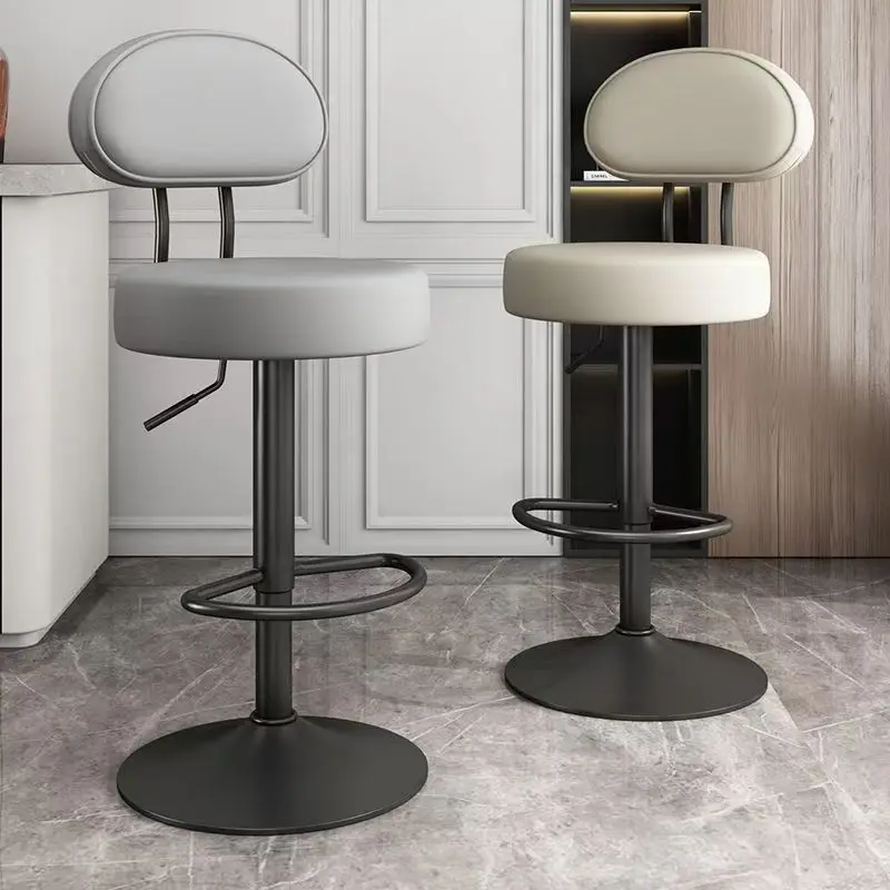 Taburetes de Bar a precio barato y juegos de sillas de restaurante, silla de cocina, taburetes de Bar giratorios de cuero Pu negro, silla de Bar