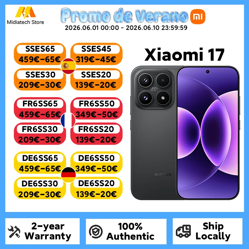 Global Version Xiaomi 17 Snapdragon 8 Elite Gen 5 Smartphone 6.3" OLED Display 50MP Leica Camera 6330mAh 100W Battery Cellphone