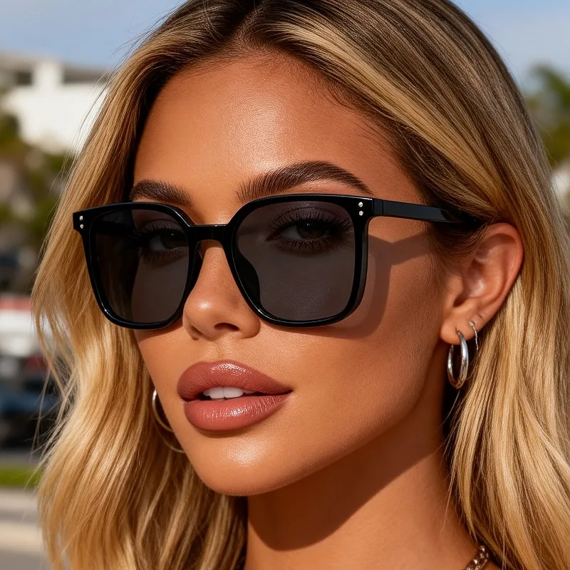 Retro Rechteckige Sonnenbrille für Männer und Frauen, UV400 Modische Sonnenbrille Geeignet für Tägliches Tragen