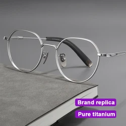 Brand Replica Pure Titanium Eyeglasses Woman man Irregular Optical Eyewear Myopia Prescription Glasses Anti Blue Light