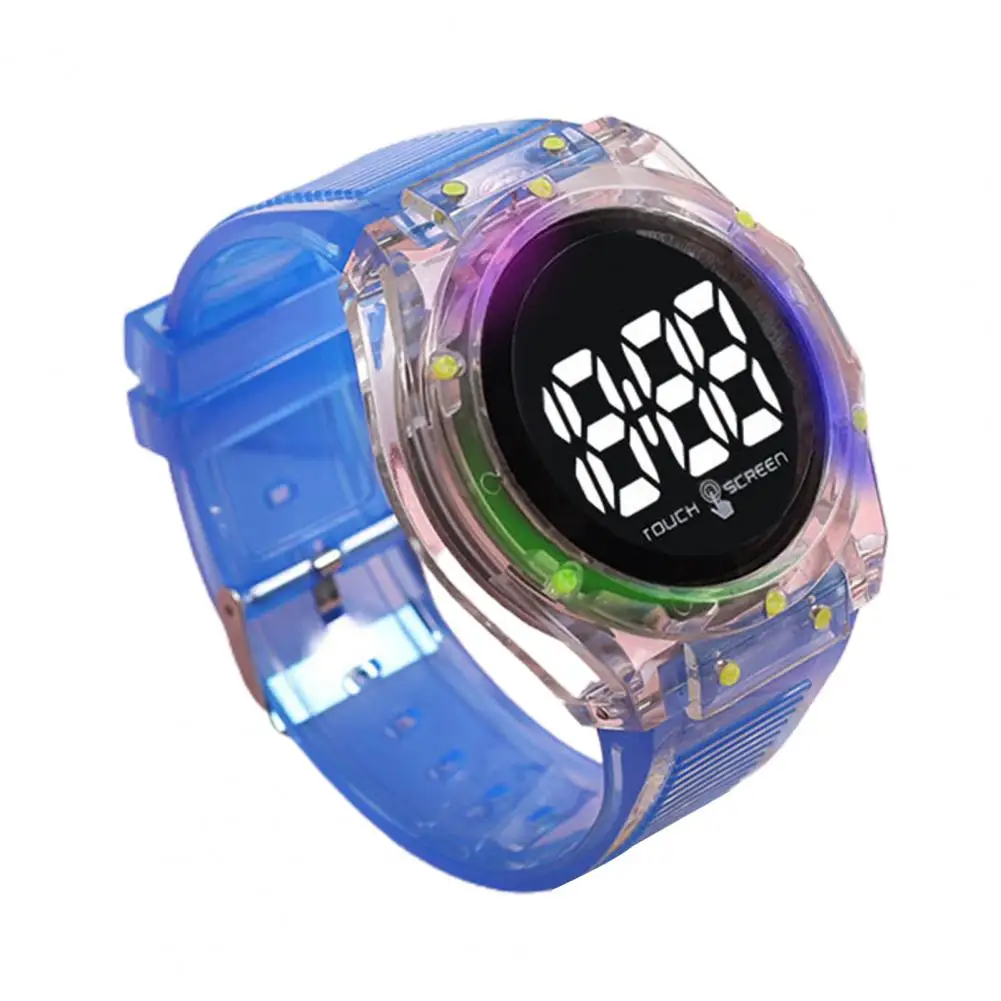 

Wristband Watch Stylish Couple Led Digital Watches Candy Color Night Light High Accuracy Touch Screen Lightweight Unisex