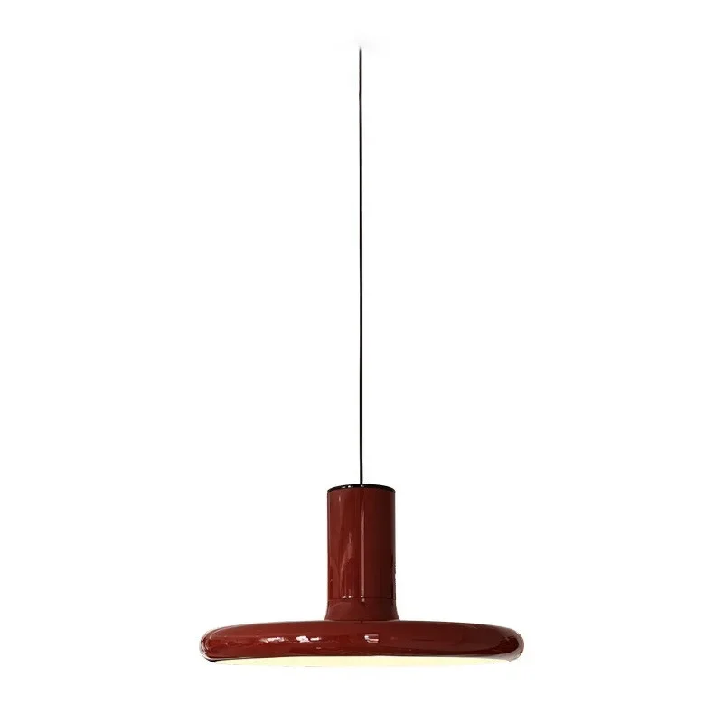 

Nordic retro restaurant Frisbee chandelier simple medieval living room bar Vintage red lamp
