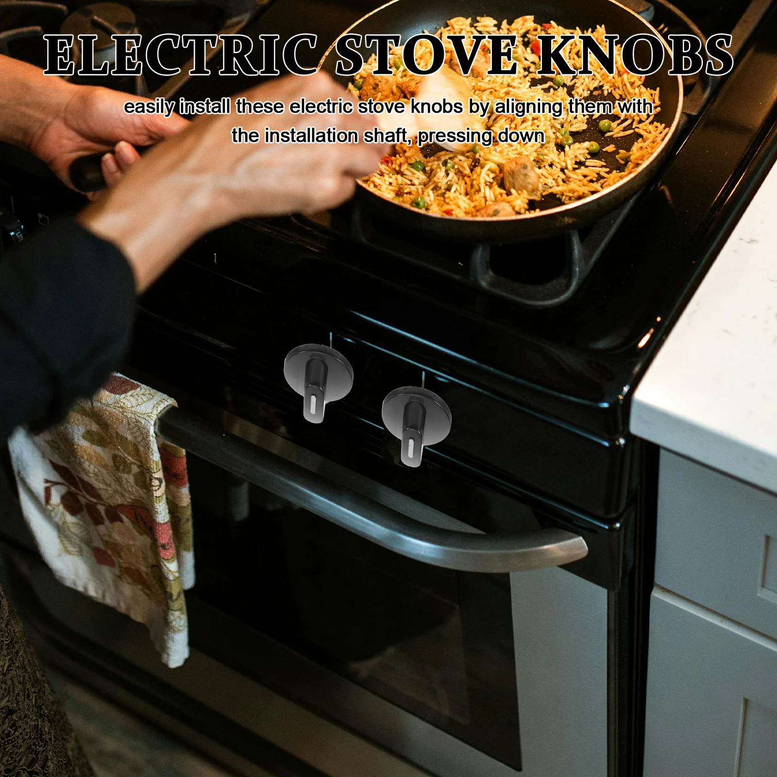 

4Pcs Electric Oven Knobs Replacement Plastic Universal Control Knob for Gas Stove Pressure Cooker Timer Rotary Switch Grill