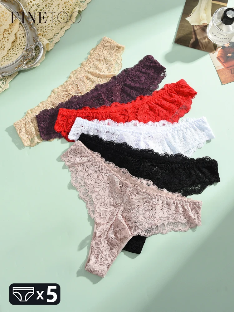 4Pcs Spitze Schmetterling Druck frauen Unterwäsche Sexy Aushöhlen Thongs Trendy Atmungsaktive Höschen Dame Perspektive G-String Dessous