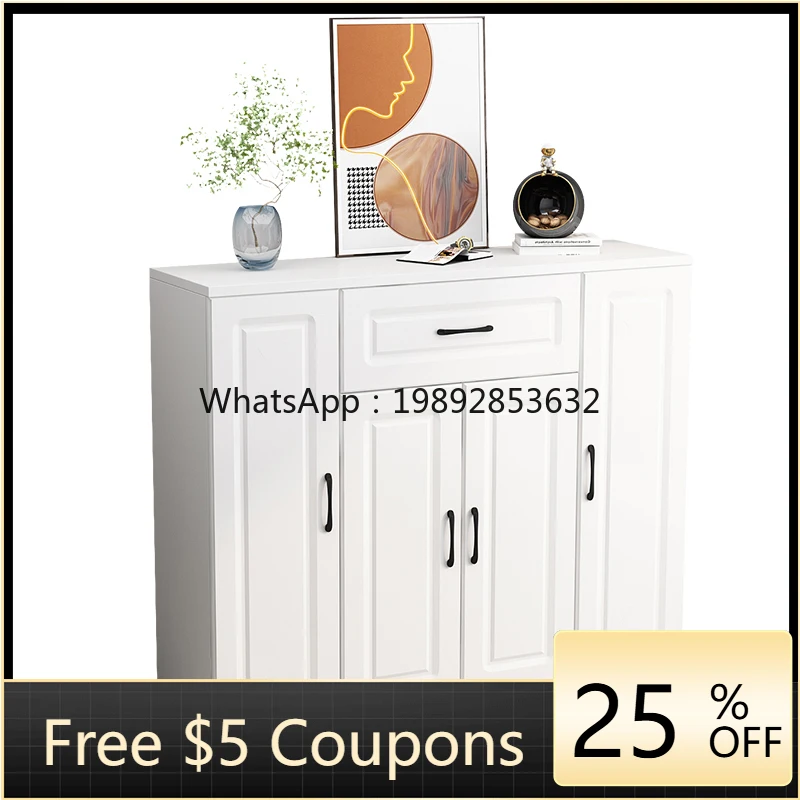 

G2 Solid Wood Shoe Cabinet Entrance Balcony Locker Simple Modern Storage Artifact