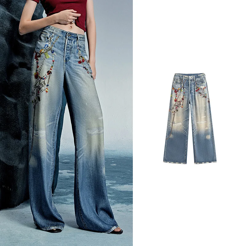 Toyouth Women Denim Jean 2025 Spring Nuovi pantaloni lunghi 8518053
