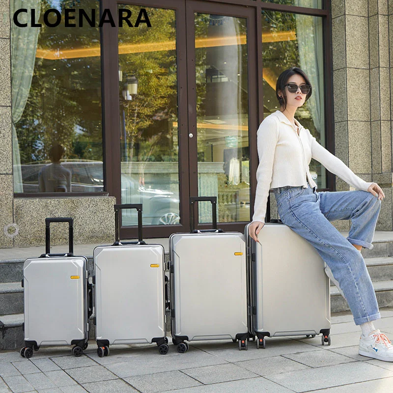 COLENARA-Valise à Roulettes avec Cadre en Aluminium pour Homme et Femme, Boîte d'Embarquement en ABS et PC, Bagage d'Affaires, 20 Pouces, 22 Pouces, 24 Pouces, 26 Pouces