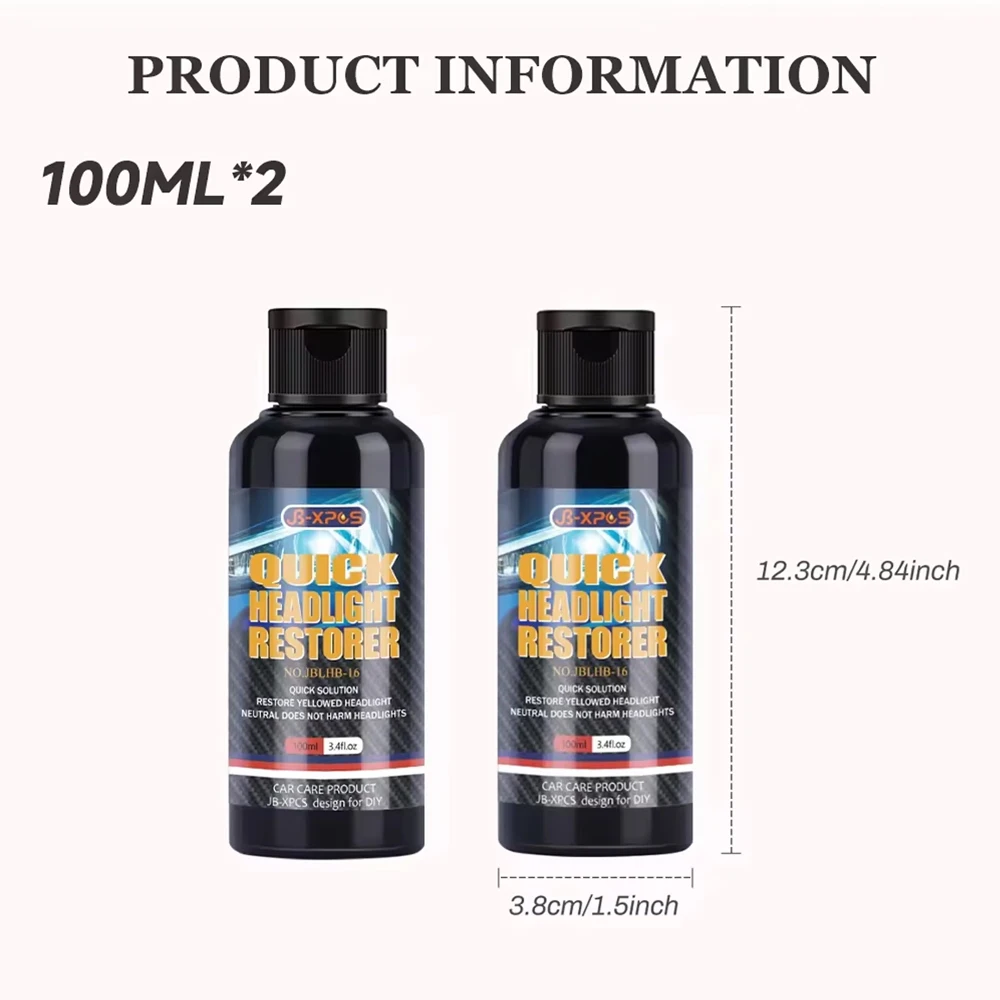 Headlight Restoration Polishing Headlamp Scratch Remover Repair Cleaning Paste Remove Oxidation Headlight Polish Liquid LHB-16