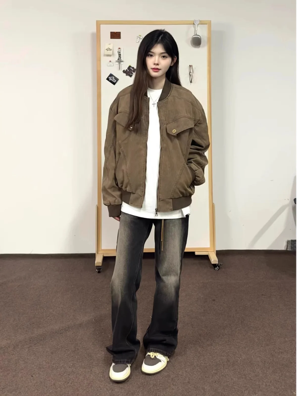 American Retro Cleanfit Parka Jacket Men and Women Autumn and Winter Loose Casual Harrington Short Puffer Jacket Fashion