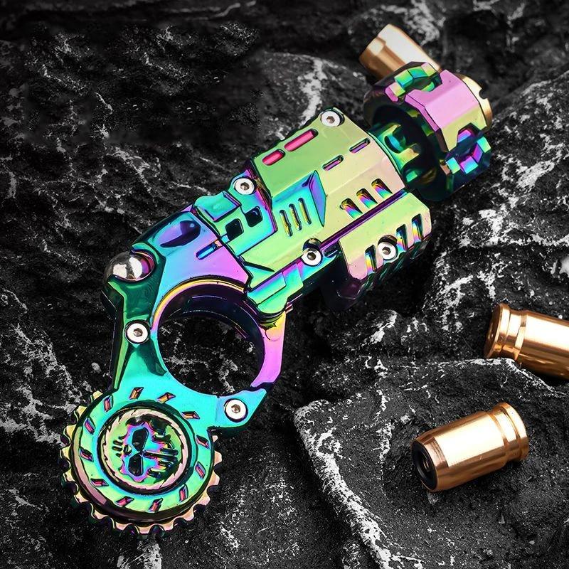 Outdoor Portable EDC Mechanical Alloy Throwing Shell Soft Bullet Gun Creative Gift Launching Toy Tool