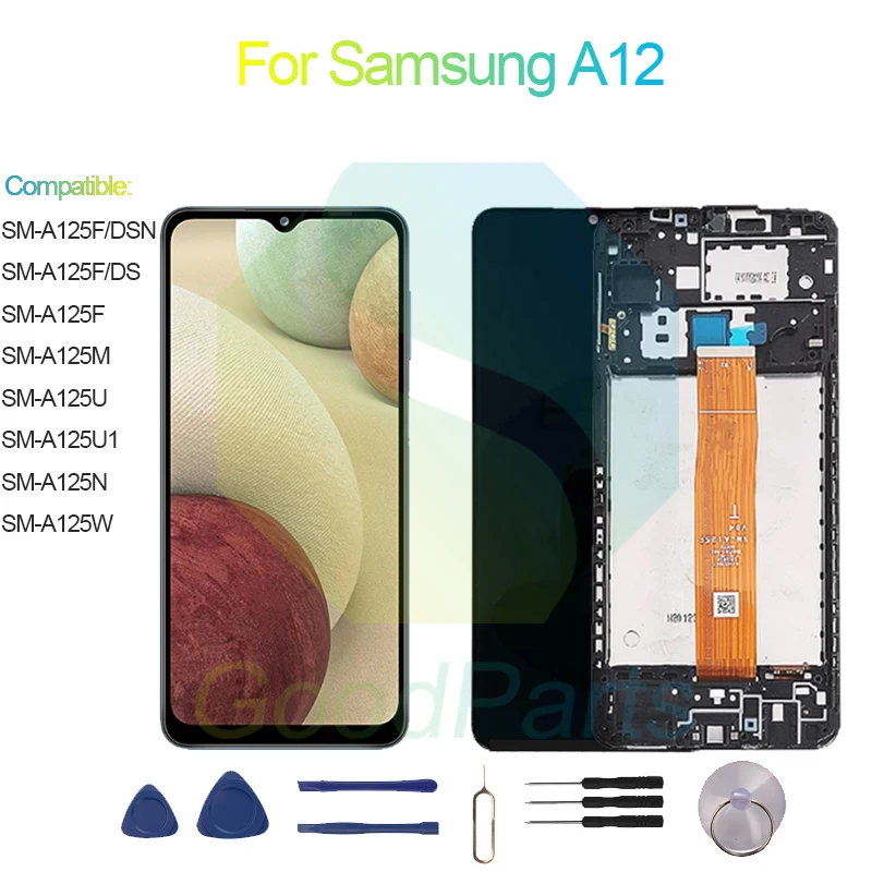 

For Samsung A12 Screen Display Replacement 1600*720 SM-A125F/DSN/DS/F/M/U/U1/N/W A12 LCD Touch Digitizer