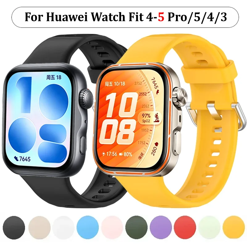 Neues weiches Silikonarmband für Huawei Watch Fit 5/4/3 Offizielle Smartwatch Komfortables Armband Huawei Watch Fit 5 Pro/4 Pro Correa