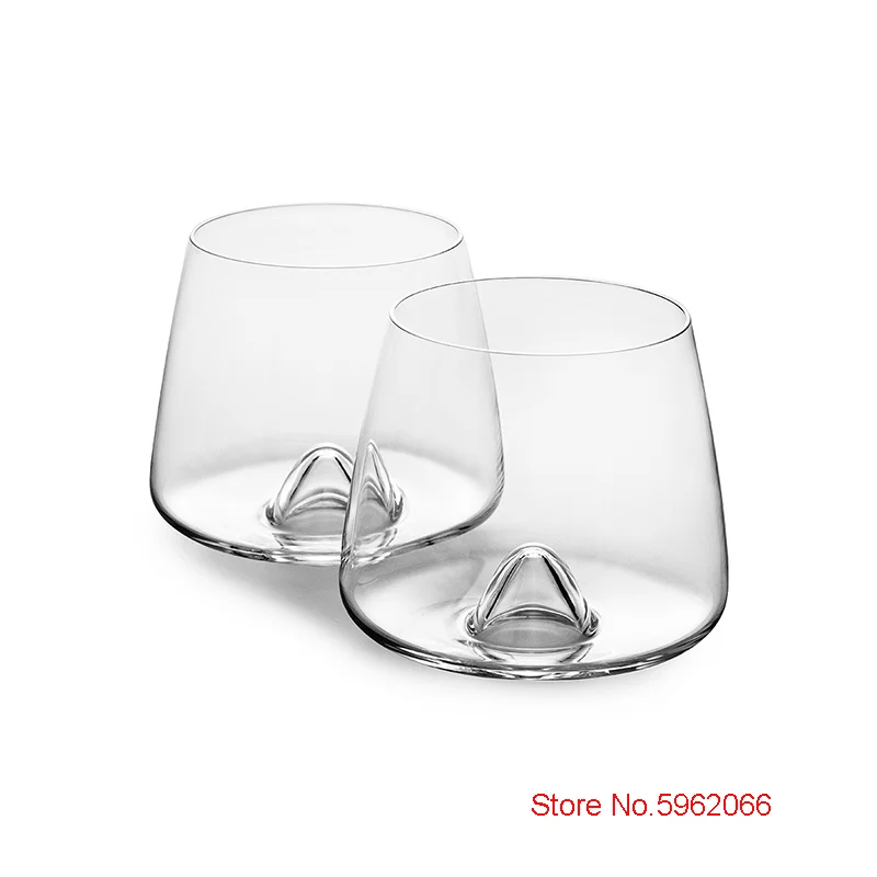 Minimalist Design Crystal Swirl Liqueur Cognac Glass Whiseddy Eddy Whisky Rock Creative Whiskey Tumbler Dessert Cup Glassware