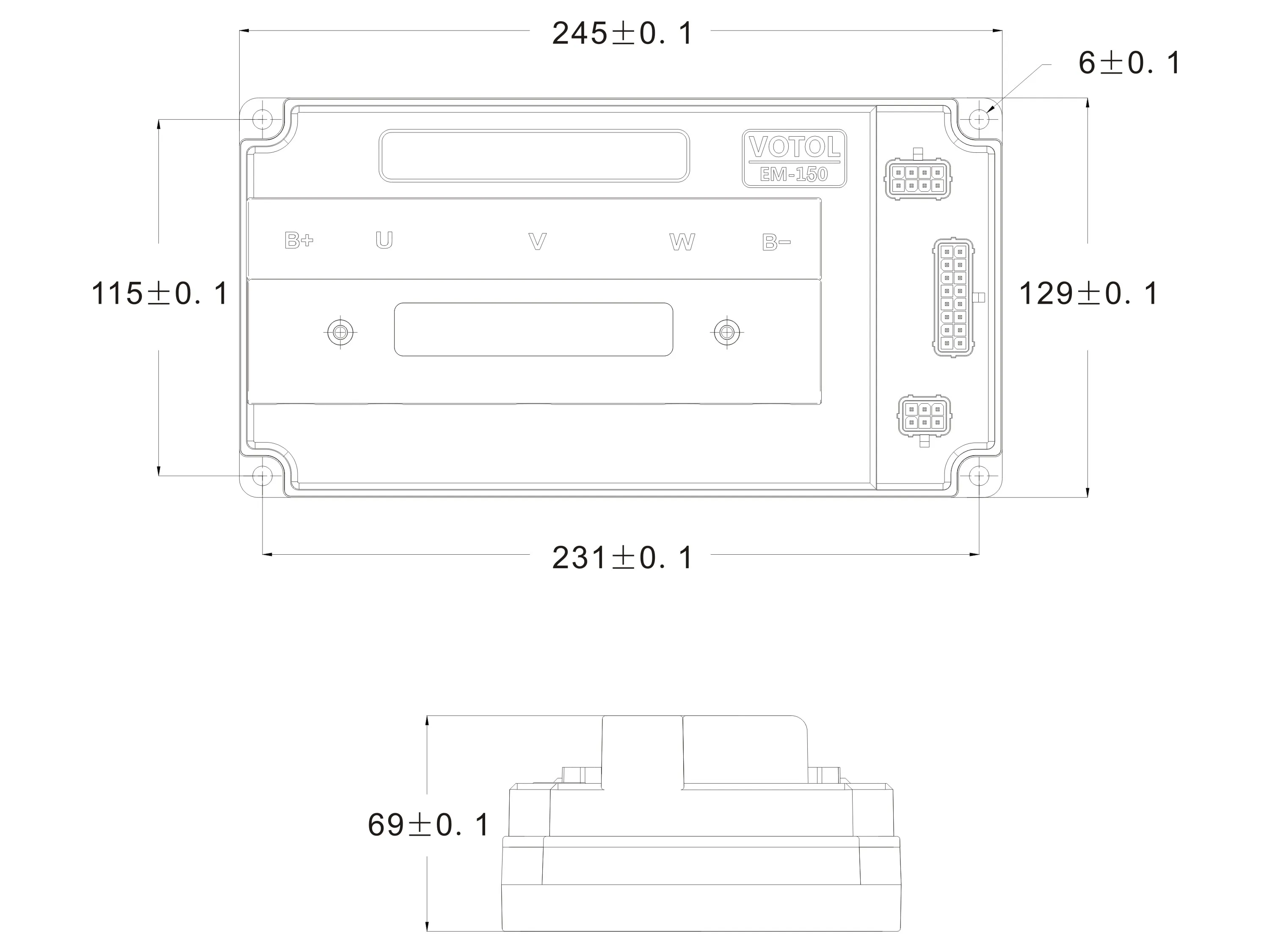 Votol EM150S 72V150A 6KW قابل للبرمجة دراجة نارية كهربائية سكوتر تحكم فرش تيار مستمر سائق لمحرك تيار مستمر 72 فولت الجهد المقنن