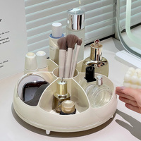 1pc Rotating Cosmetic Storage Box Multi-functional Lipstick Makeup Brush Pen Holder Large-capacity Storage Box Desktop Organizer