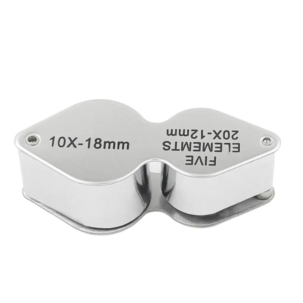 Portable Foldable  X 20  Loupe Miniature Magnifying Glass for Jewelries Stones Stamps Maps Viewing