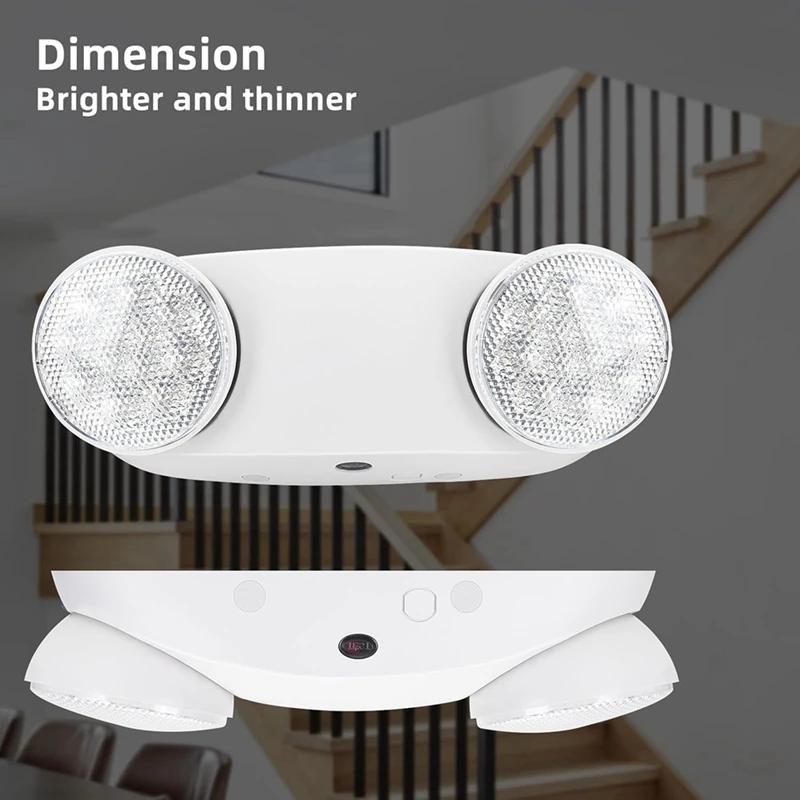 LED Emergency Light With Battery Backup, Bi-Directional Adjustable Commercial Emergency Lighting