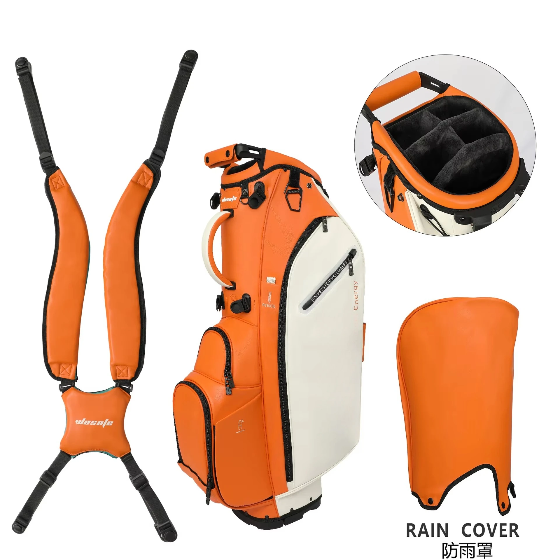Waterproof Mens and Womens Portable Leather Golf Bag with Custom logo