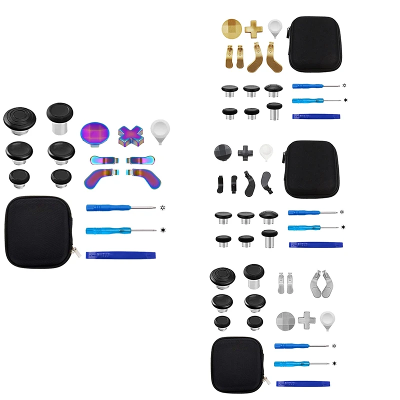 ABGN 17 pièces palettes en métal poignées de pouce Kit de Joystick de noyau pour One Elite 2 pièces de contrôleur de jeu de précision améliorée