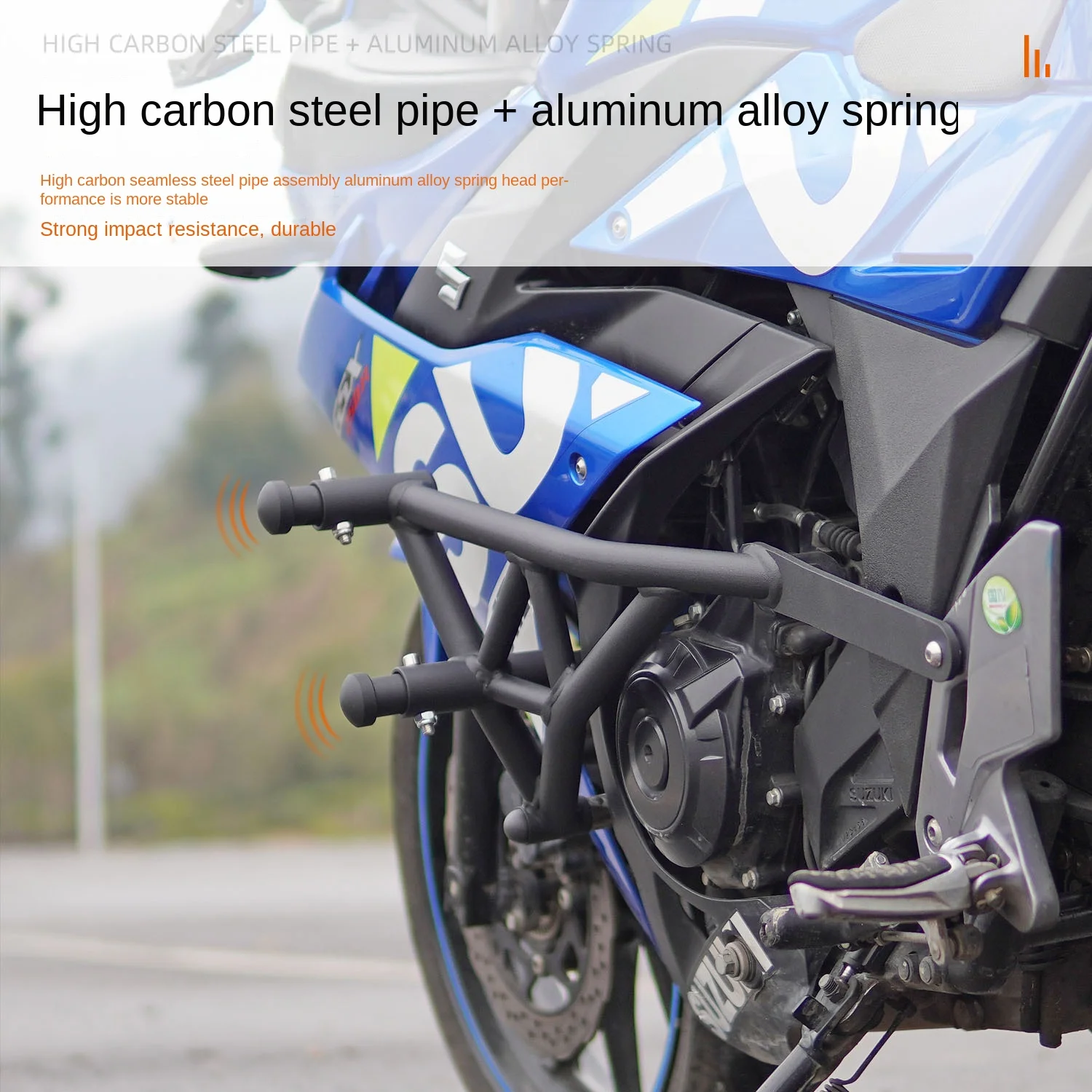 For Haojue GSX250R Accessories New Anti-Drop Bar Protection With Spring Head Bumper Modified Motorcycle Bumper Reinforcing