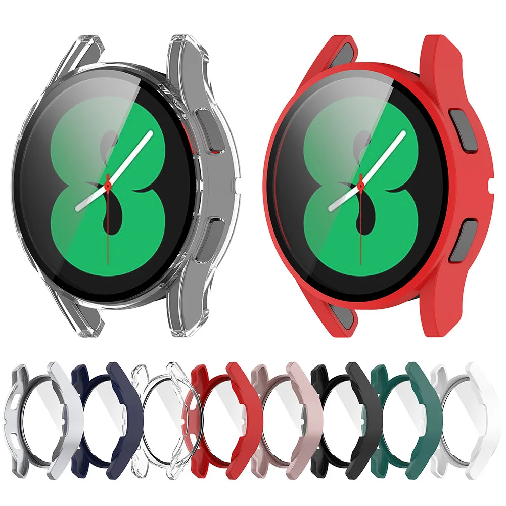 PC Watch Case Screen Protector with Tempered Glass Watch Screen Protector Anti-Fall for Samsung Galaxy Watch FE/4 40mm