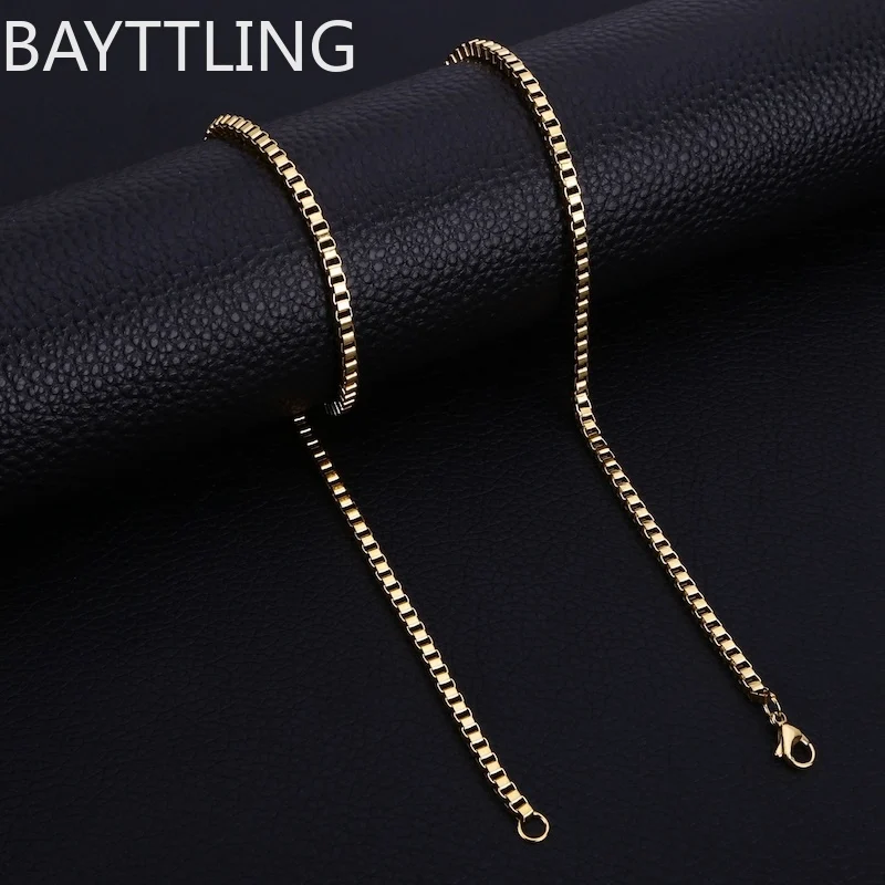 Women's 925 Sterling Silver Box Chain Necklace, Charm Accessory