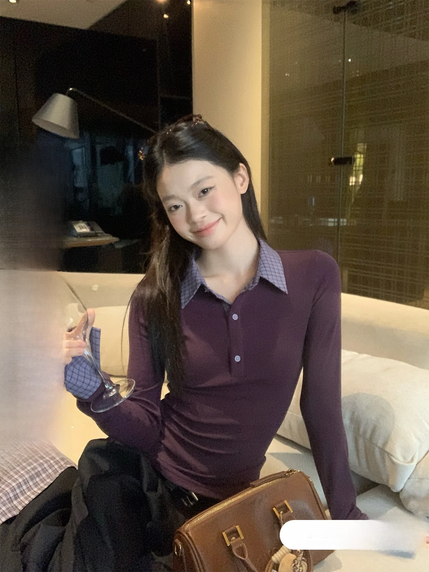 

Zongen Song женская облегающая футболка Long Sve Ne Base irt, корейская футболка для поездок на работу, осенне-зимняя внутренняя одежда