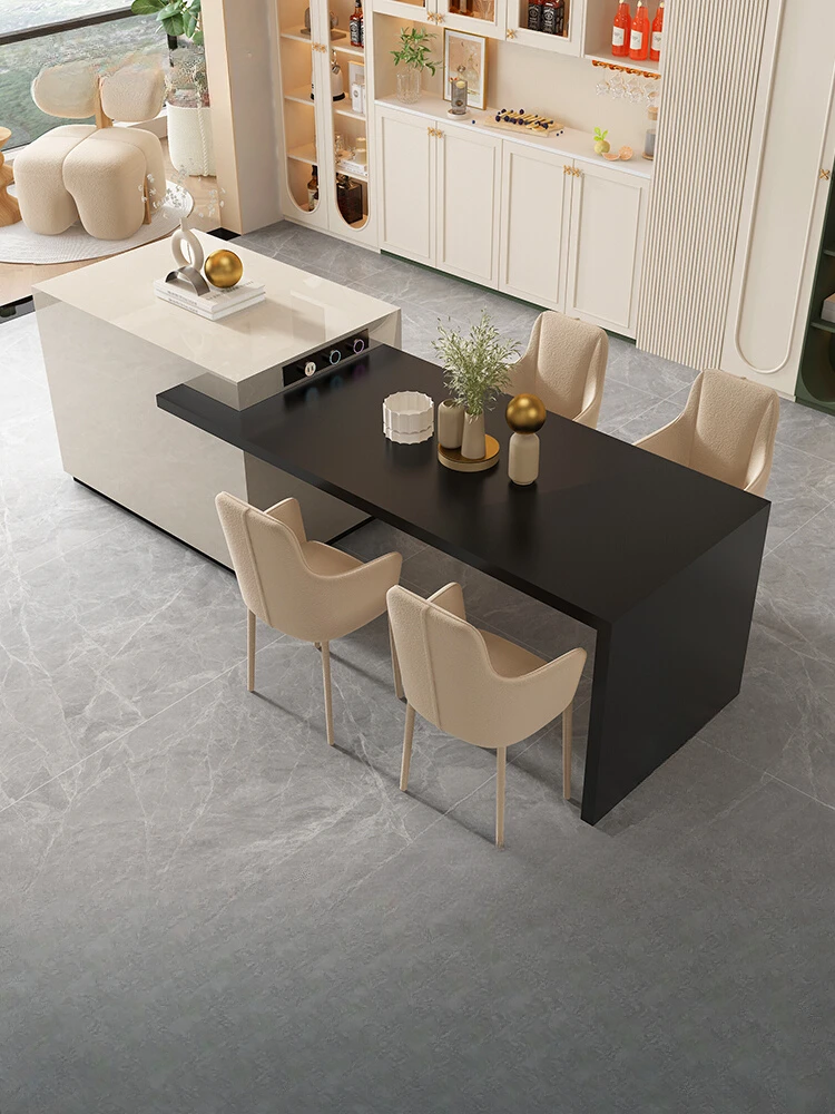 Light Luxury Rock Plate Dining Table Integrated Island Platform Open Kitchen Household Inverted Table