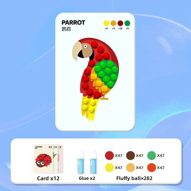 Kinderen Harige Bal Plakken Schilderen Speelgoed Cadeau DIY Productie Materiaal Verpakking Creatieve Pluche Bal Kinderhandwerk Speelgoed Geschenken