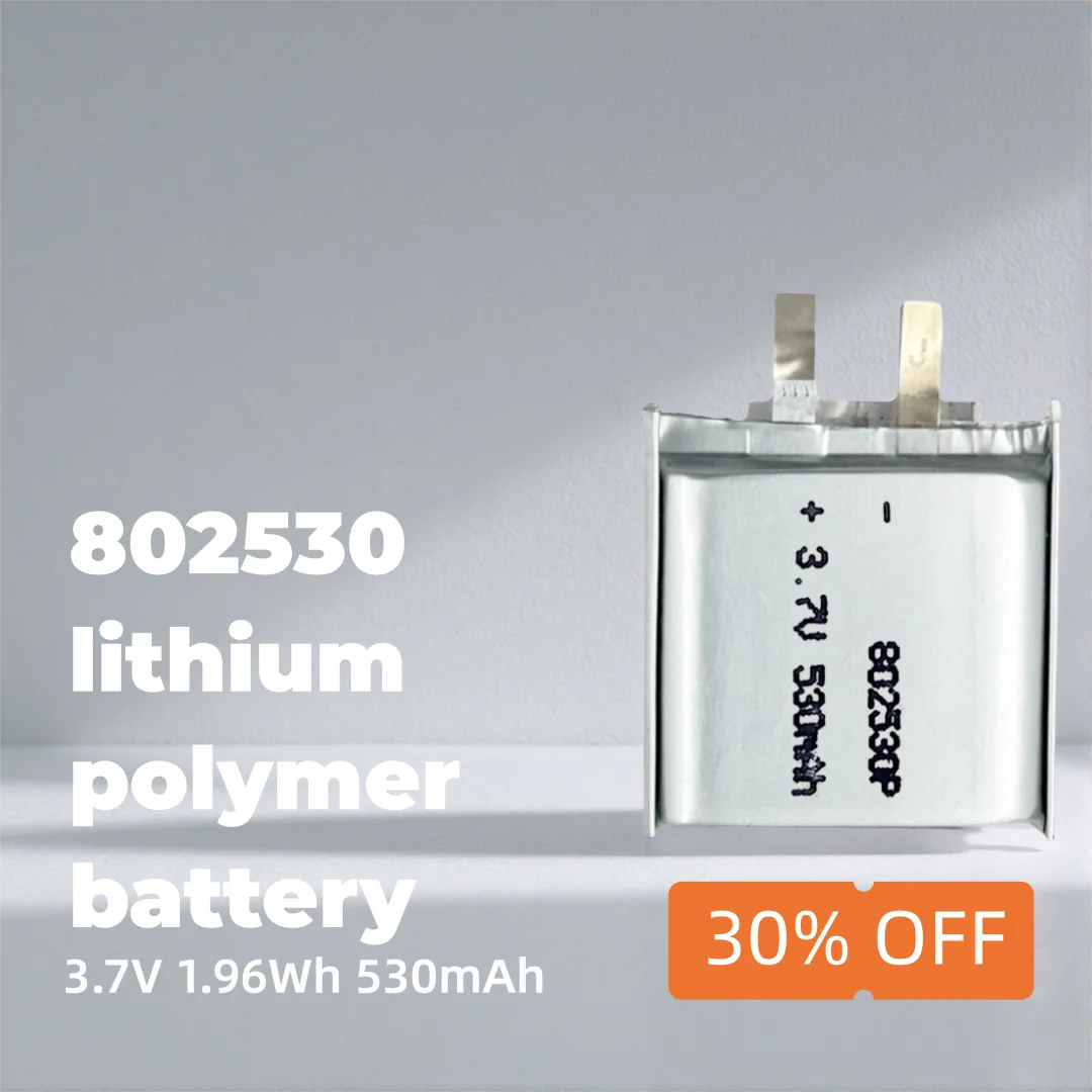 

Lightweight 3.7V 530mAh Li-ion Battery 802530 High-Efficiency Cell for Smart Gadgets, Mini Electronics, DIY Tools