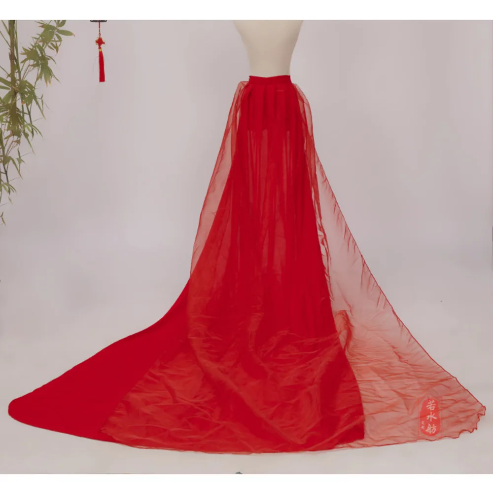 Chinese Wedding Skirt Red Dance Dress Flowy Culottes Cheongsam Fairy Elegant Dunhuang Flying Feitian Costume Chiffon Body Rhyme