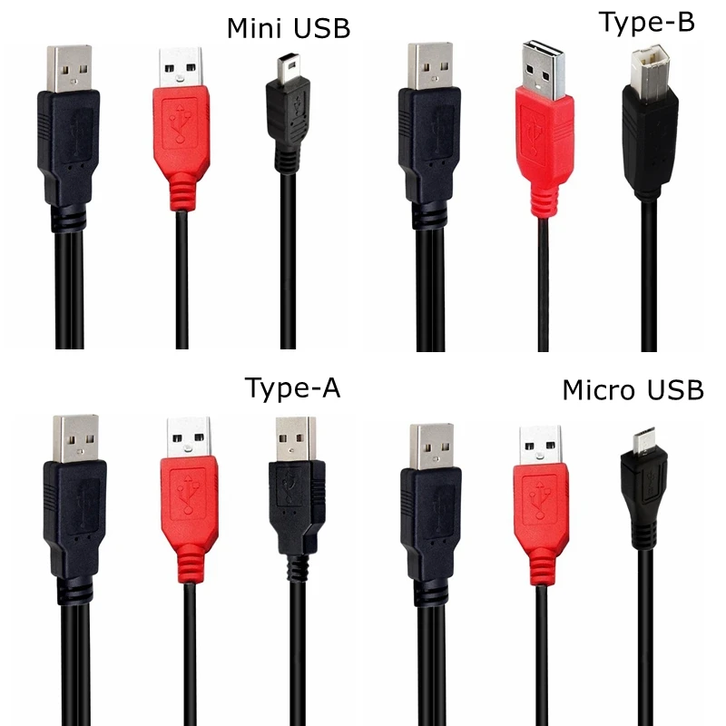 Catu daya kabel Data & kabel daya tipe B X1 Y tipe 5 Pin untuk USB Mini tipe A ke USB 2.0 ganda baru untuk kamera HDD HUB USB MP4