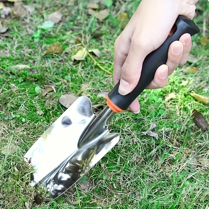 1 Piece of Thickened Stainless Steel One-Piece Molding Ultra Durable Stainless Steel Gardening Shovel, Garden Shovel, Gardening