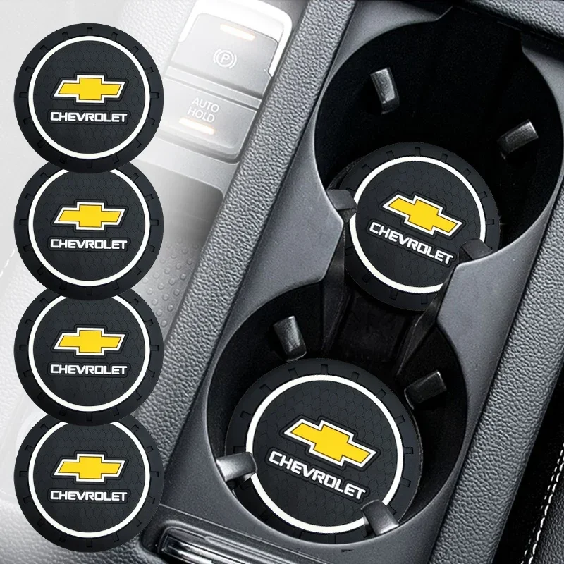 1/2pc Car Coaster Non Slip Pad Cup Holder Mat Car Styling Accessories For Chevrolet Lacetti Aveo Cobalt Cruze Malibu Trax Camaro