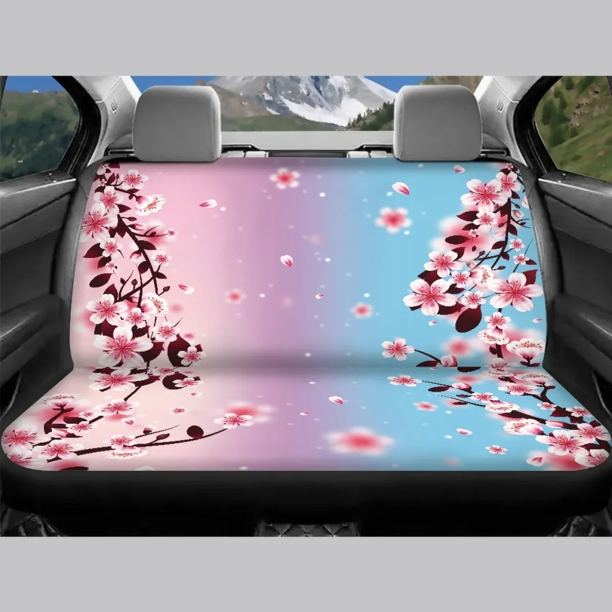 4 قطعة أغطية مقاعد السيارة طباعة البرقوق غطاء مقعد السيارة الأمامي والخلفي المضادة للانزلاق مقاومة لينة العالمي حماية مقعد السيارات