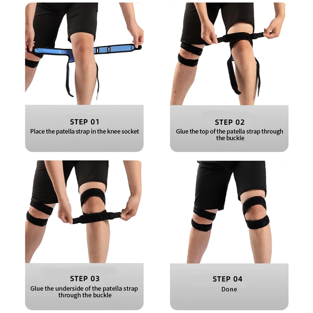 1 Stück Übergrößen-Kniescheibensehnen-Stützband, Knieschmerz-Linderung Verstellbares Neopren-Knieband für Laufen, Arthritis, Sprungknöchel – Detail 8