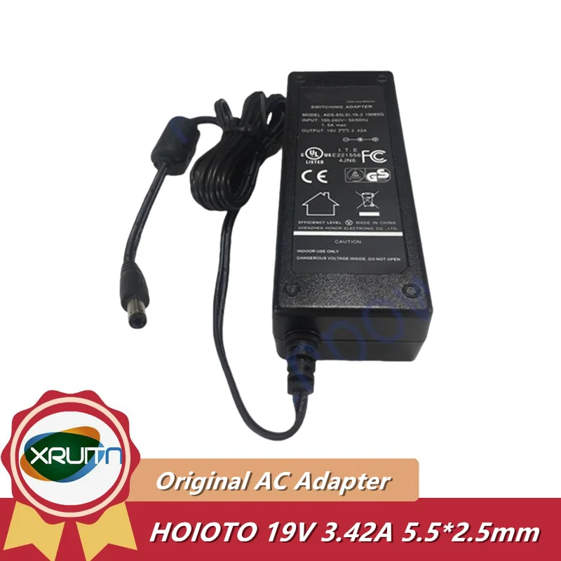 Genuine HOIOTO AC/DC Adapter Charger ADS-65LSI-19-3 19065G 19V 3.42A 65W Laptop Switching Power Supply